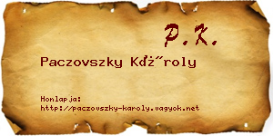 Paczovszky Károly névjegykártya