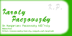 karoly paczovszky business card